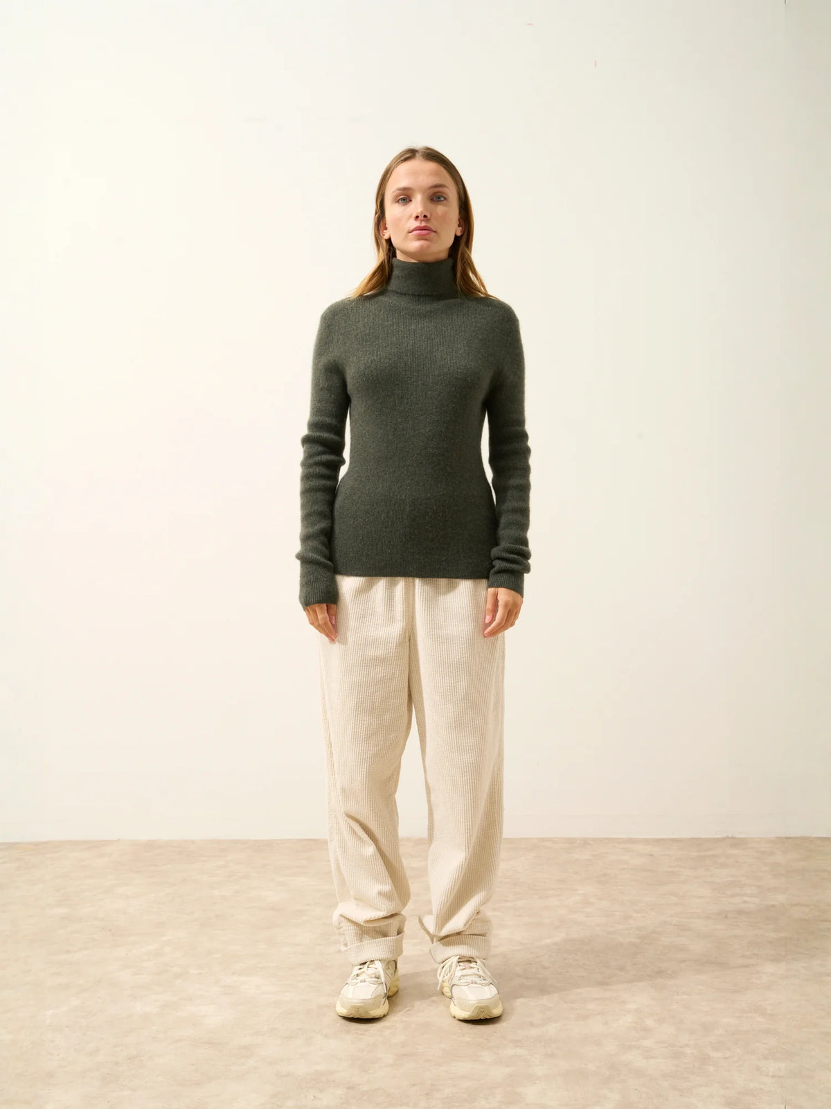 LANAIS Sweater Turtleneck Heather Khaki