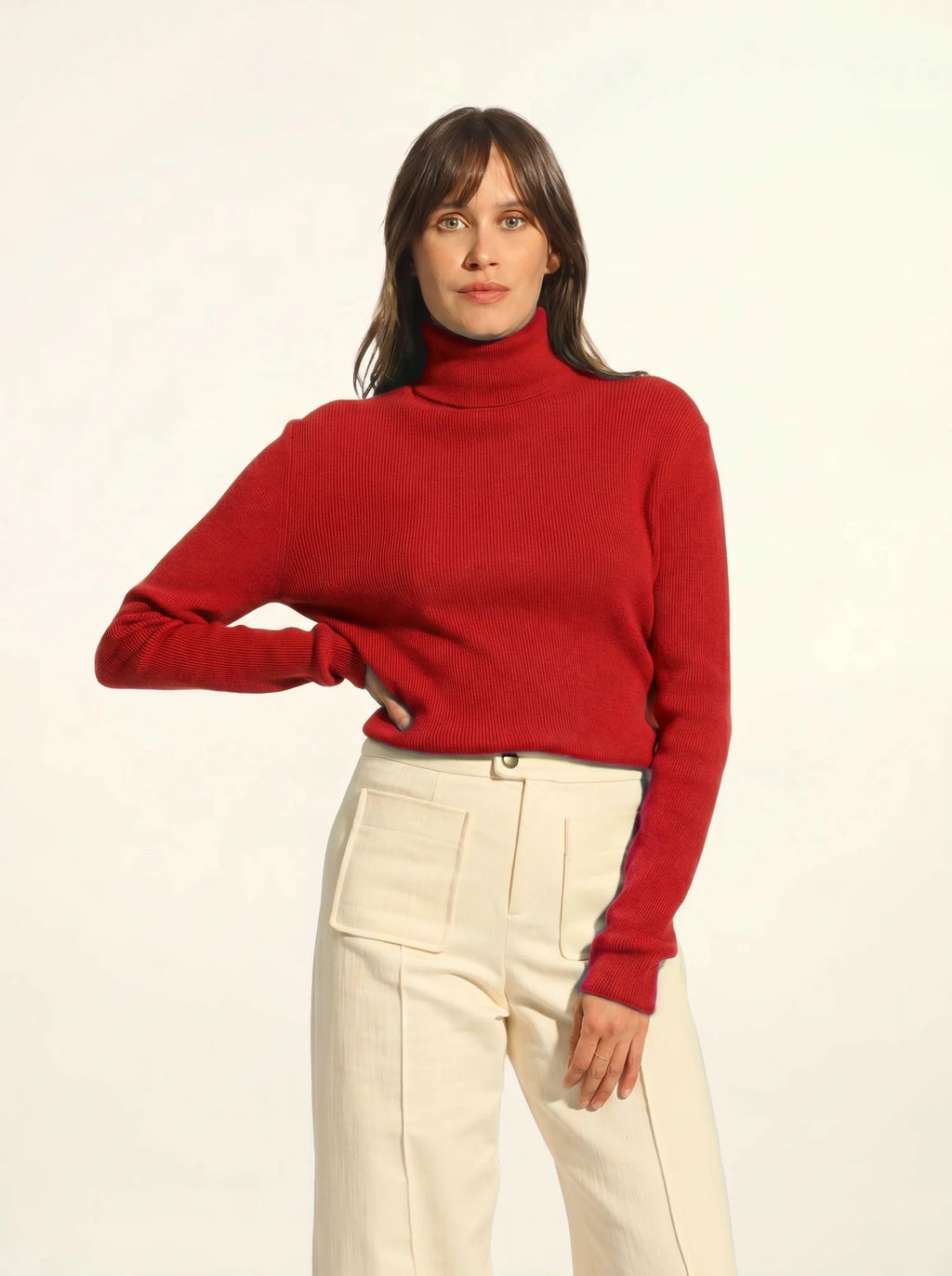 LANAIS Sweater Turtleneck Red