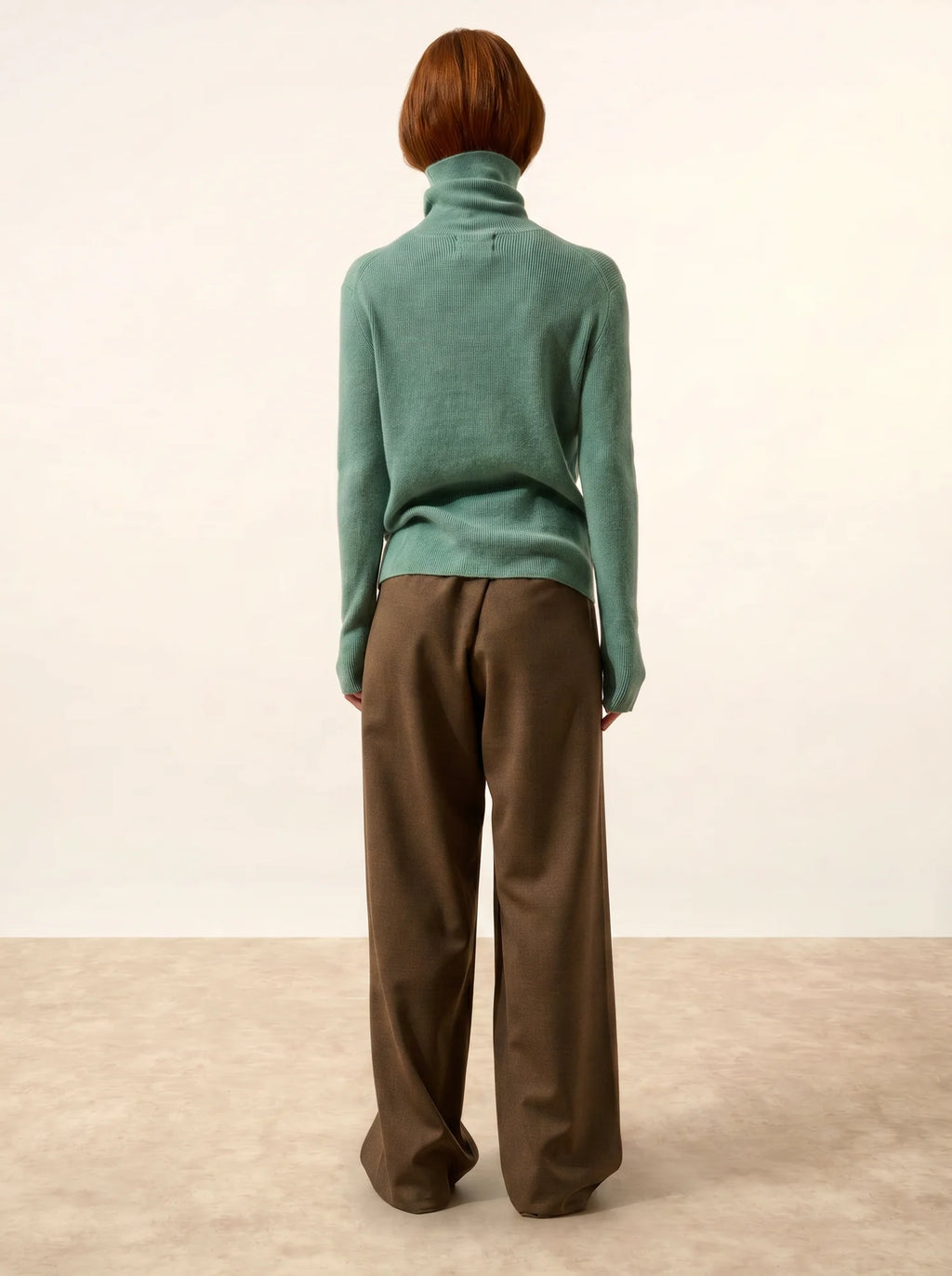 LANAIS Pull Col Roulé Vert Chiné