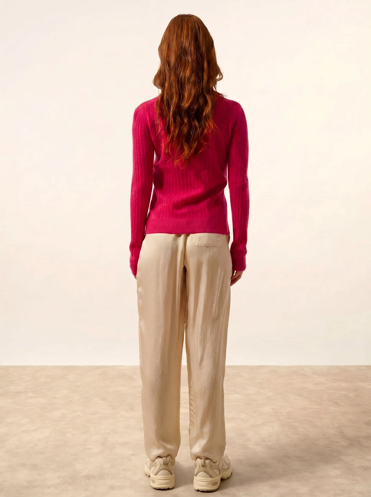 AVANA Pull Col Rond Fuchsia