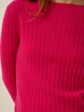 AVANA Pull Col Rond Fuchsia
