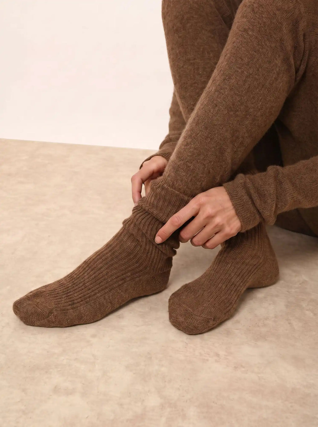 DAYAYA chaussettes 4 fils noisette