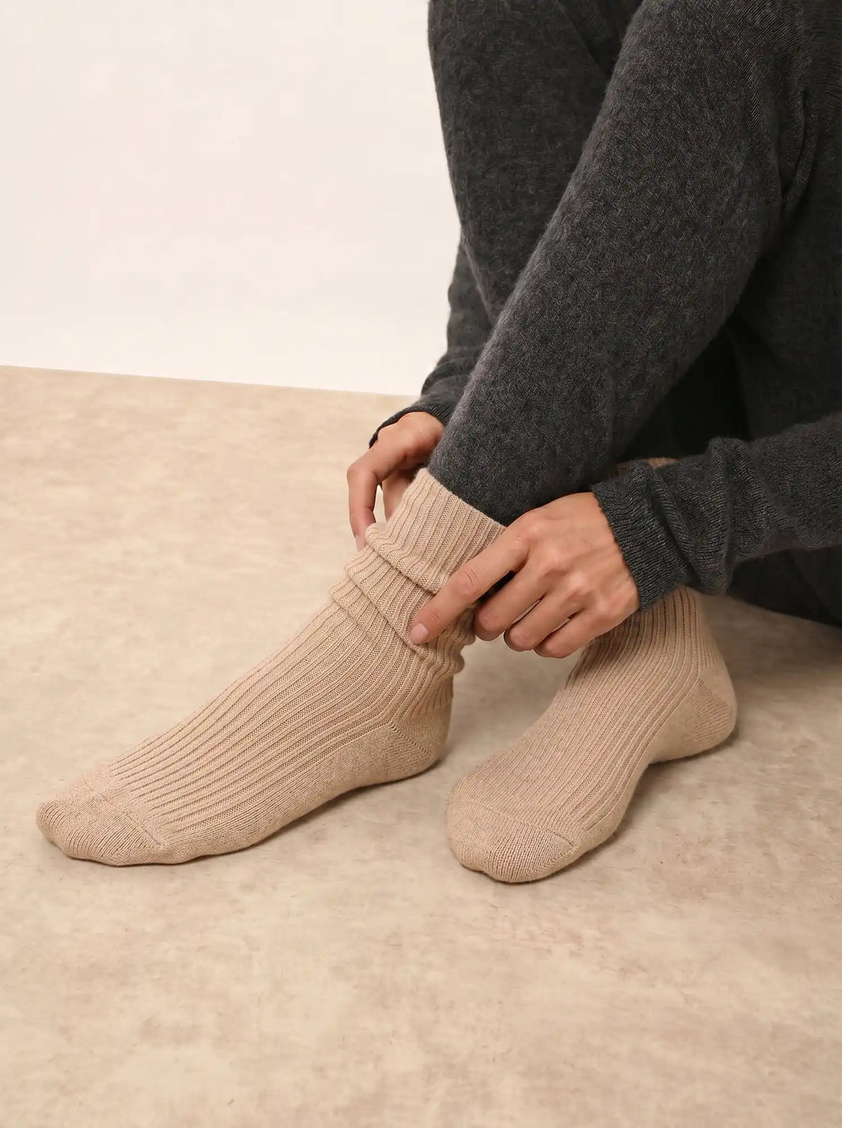 DAYAYA Chaussettes 4 Fils Sable