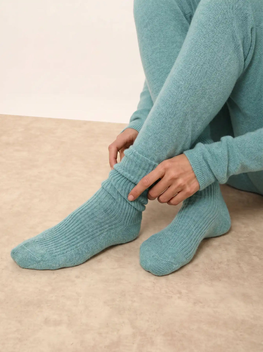 DAYAYA Chaussettes 4 Fils Vert Chiné