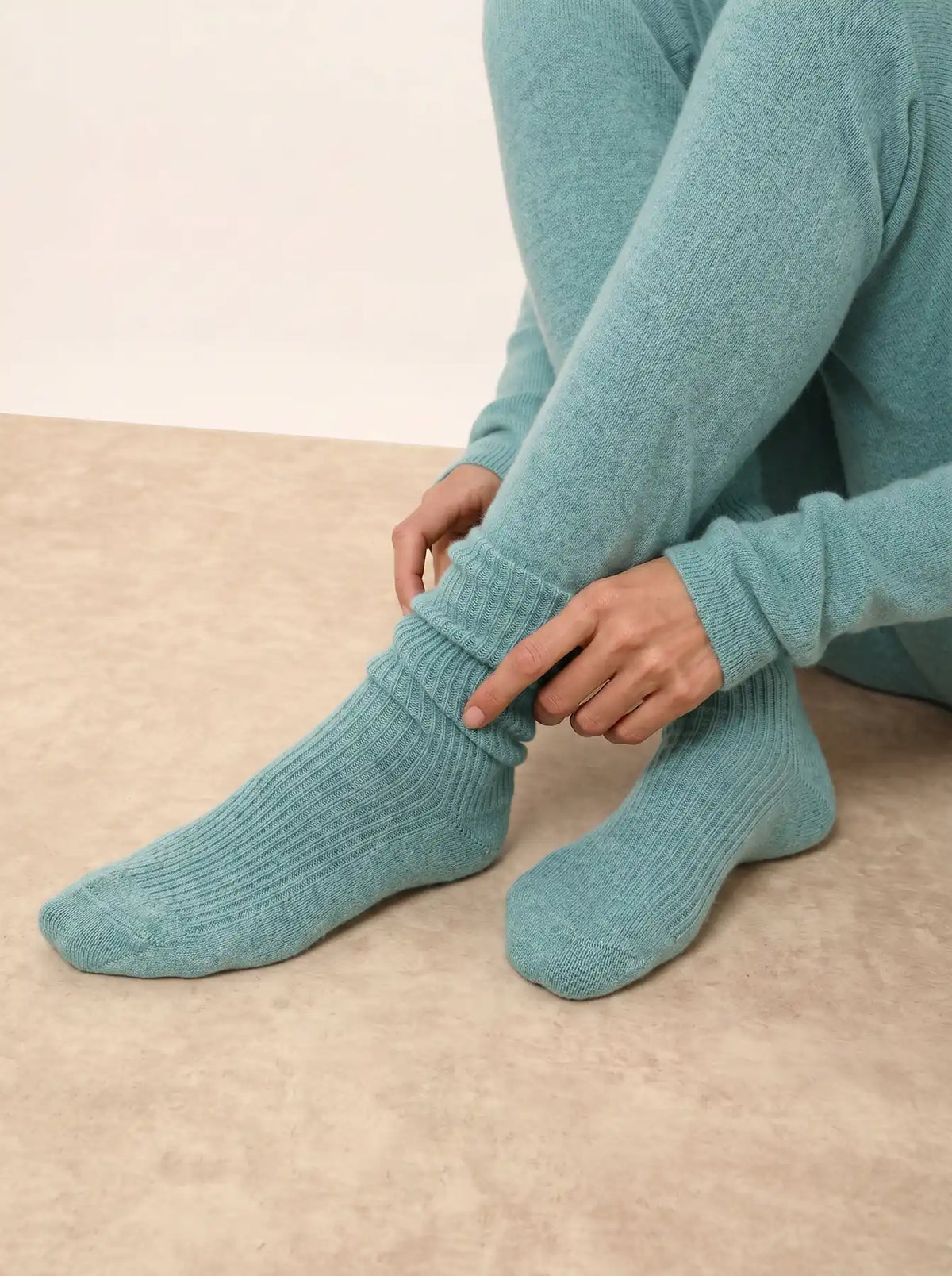 DAYAYA Chaussettes 4 Fils Vert Chiné