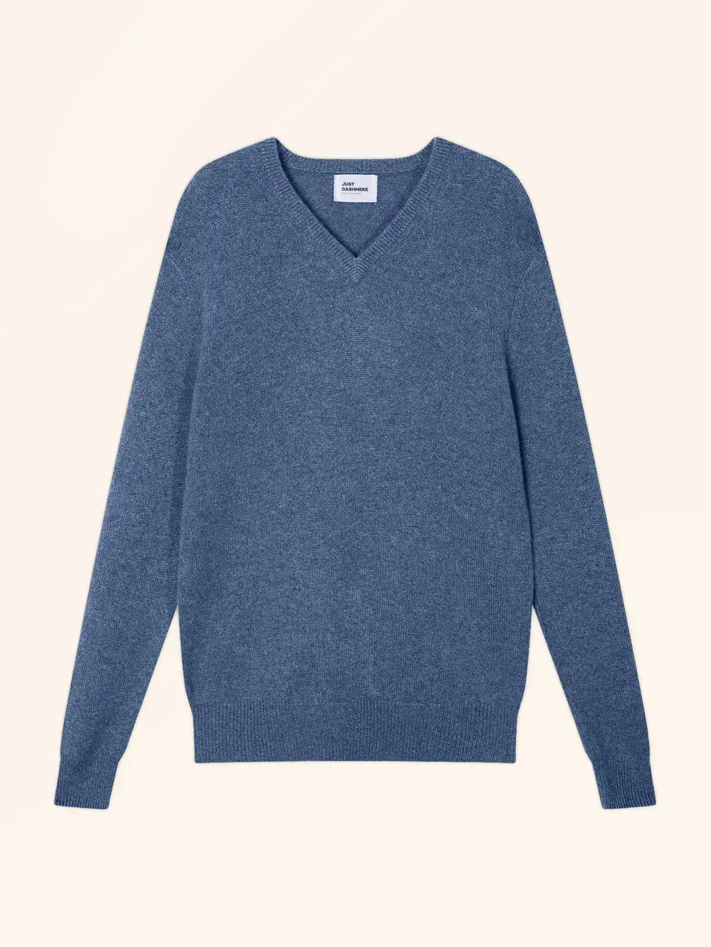 NATHAN Pull Col V 4 Fils Bleu Denim