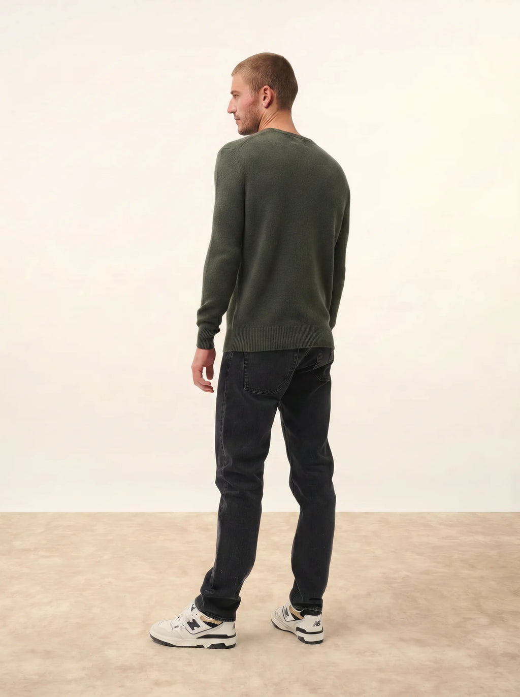 NATHAN Pullover V-Ausschnitt 4-fädig Khaki
