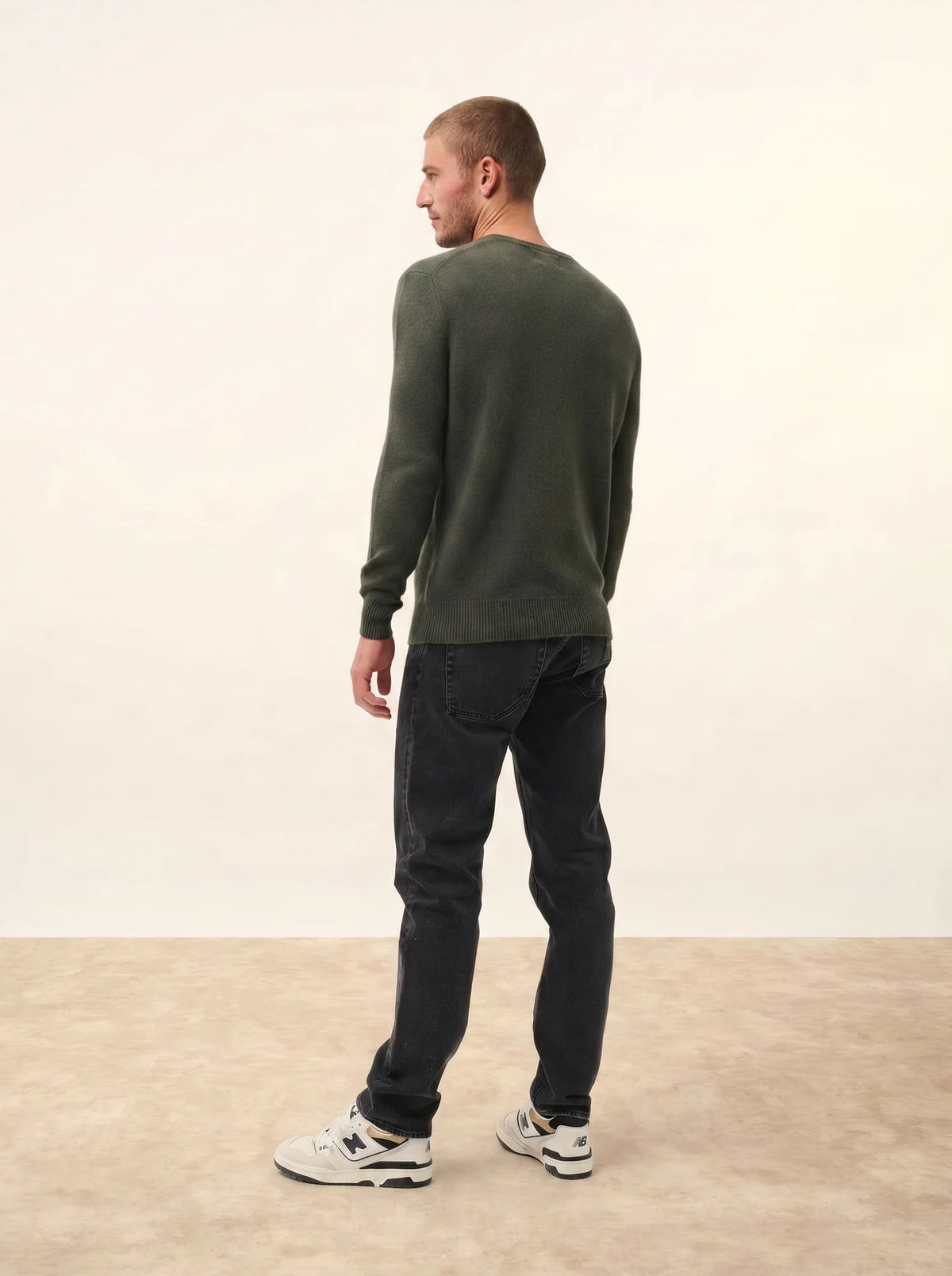 NATHAN Pullover V-Ausschnitt 4-fädig Khaki