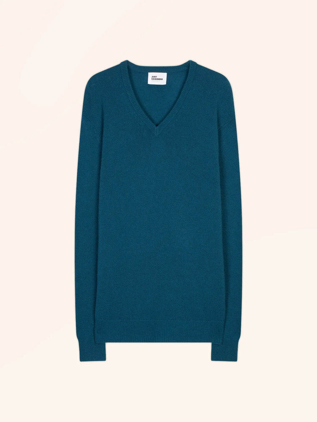 NATHAN Pullover V-Ausschnitt 4-fädig Pfauenblau