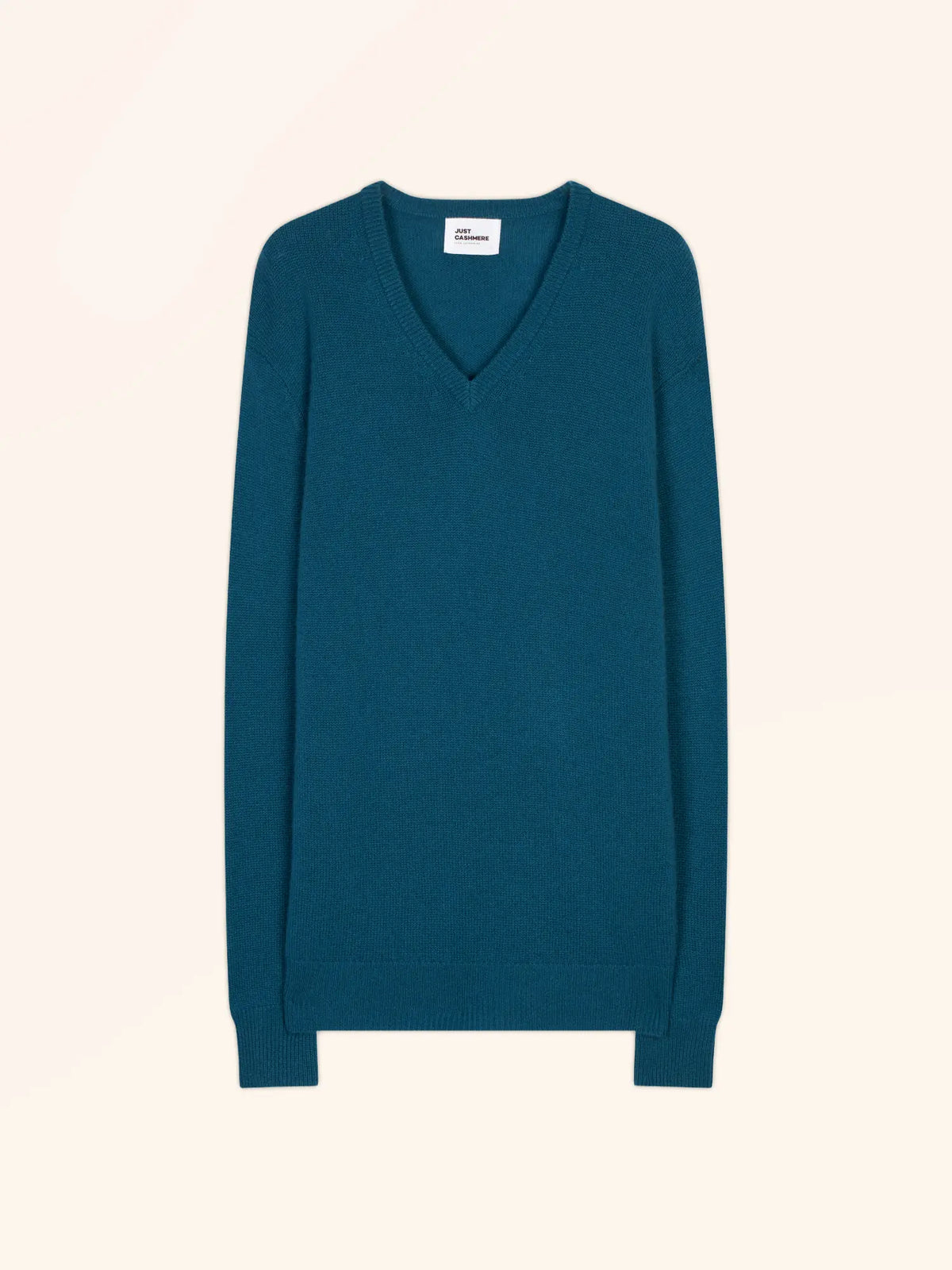 NATHAN Pullover V-Ausschnitt 4-fädig Pfauenblau