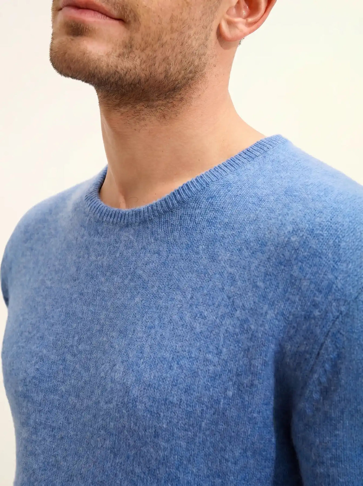 GABIN Pull Col Rond 4 Fils Bleu Denim