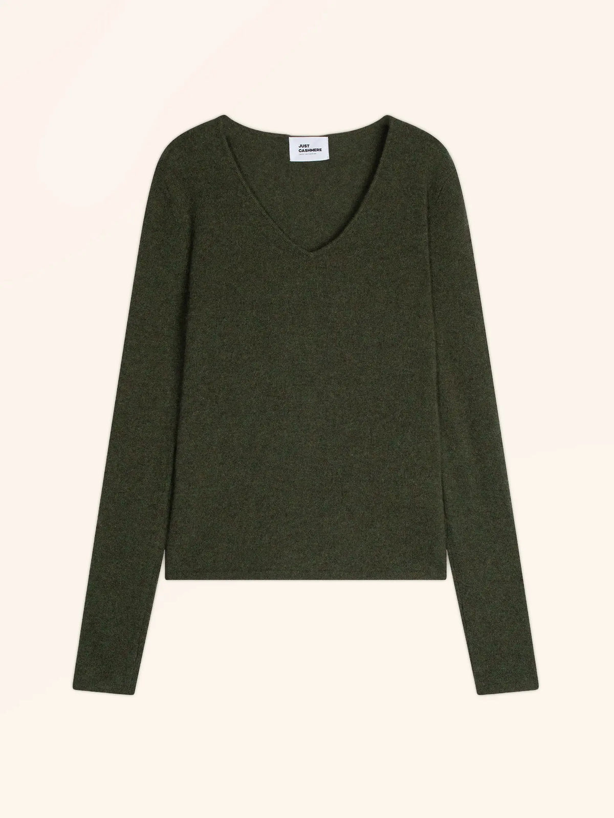 JOAN Pull Col V Kaki Chiné
