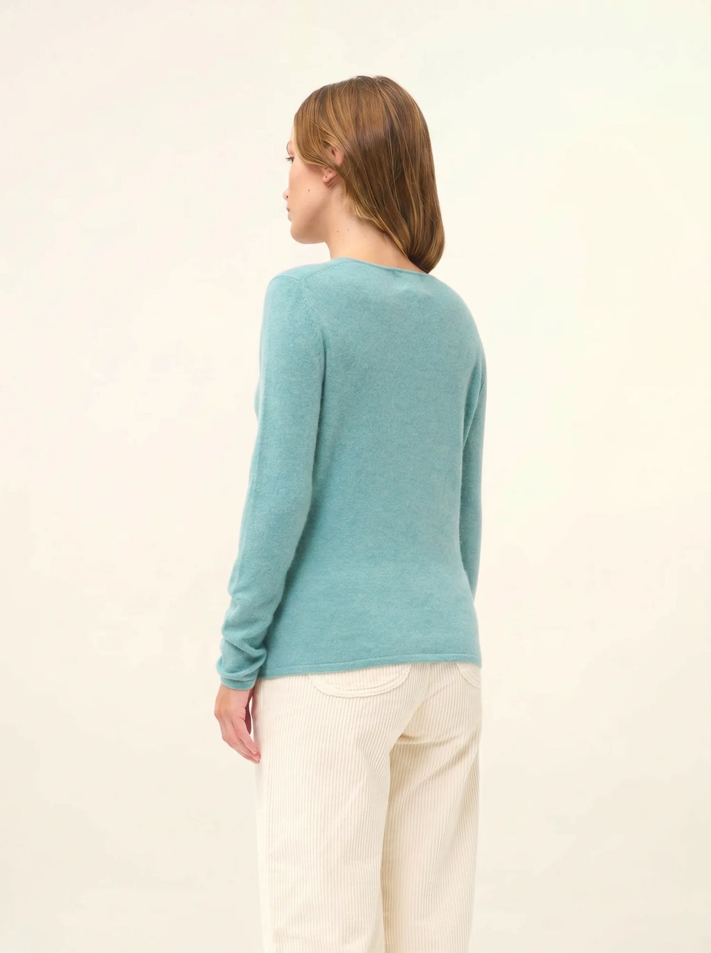 JOAN Pull Col V Vert Chiné