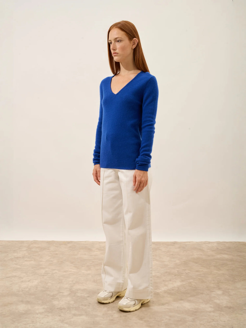 ABBY Pull Col V 4 Fils Outremer