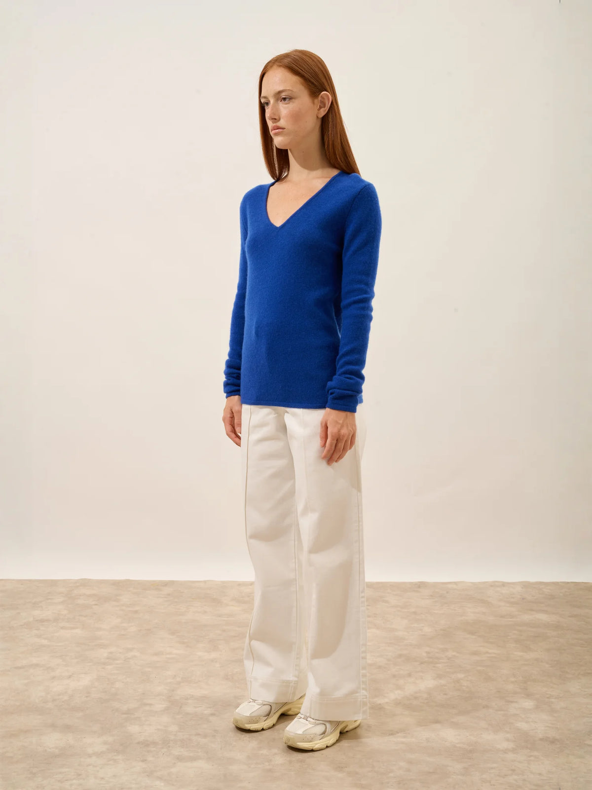 ABBY Pull Col V 4 Fils Outremer