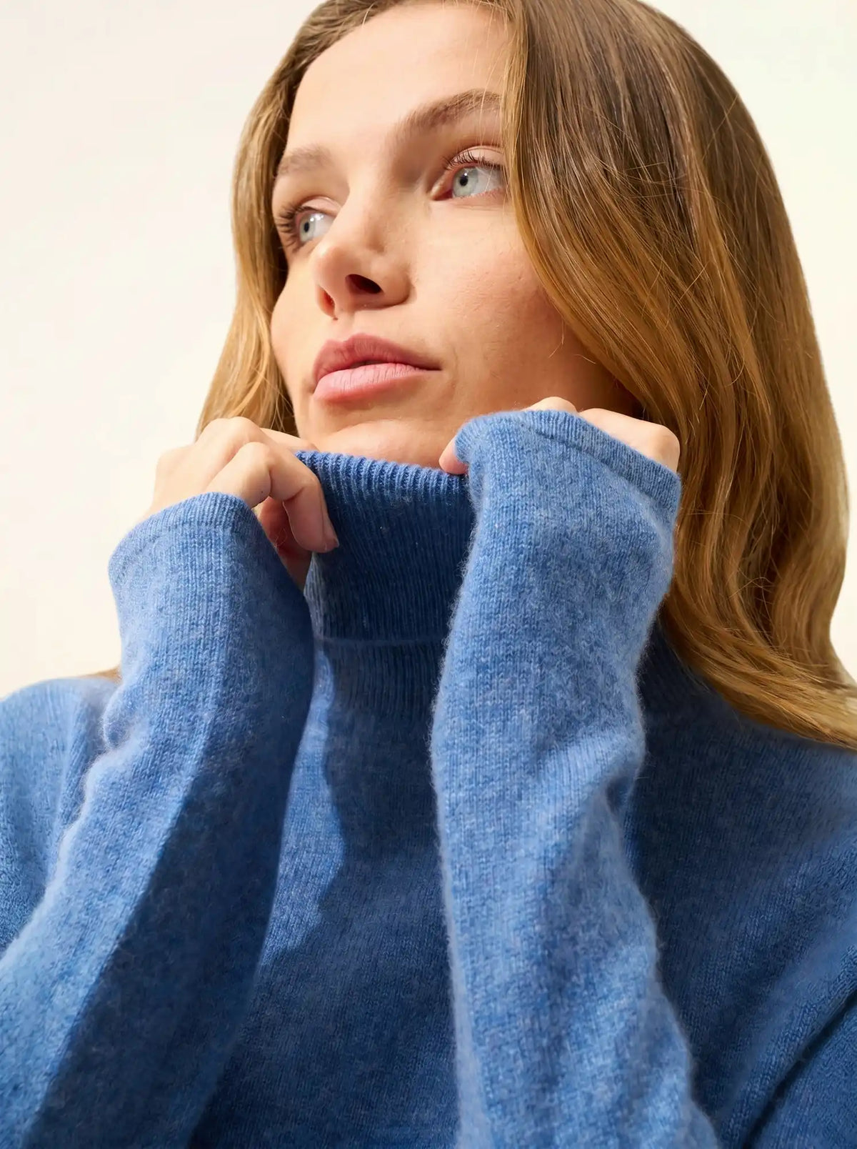 AVA Sweater Turtleneck Denim Blue