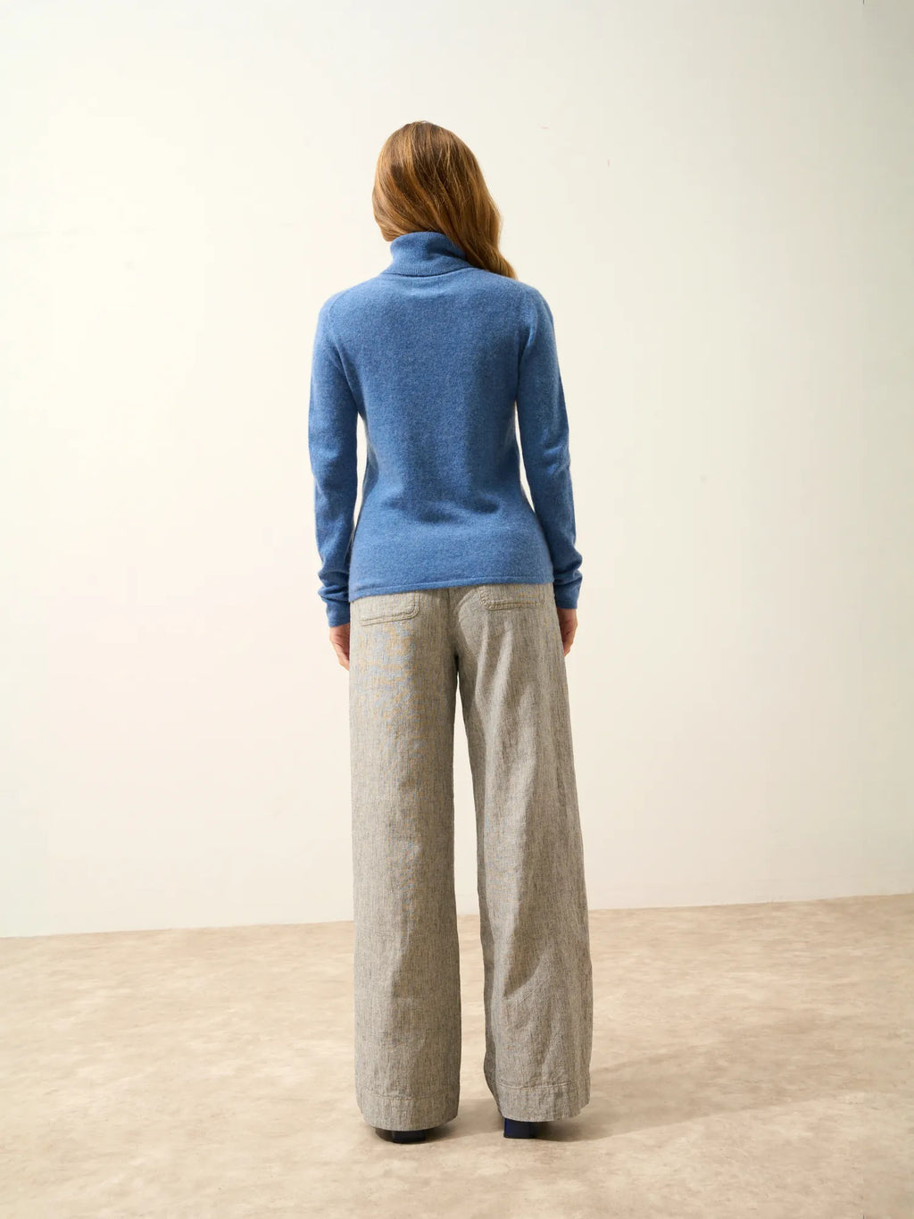 AVA Sweater Turtleneck Denim Blue