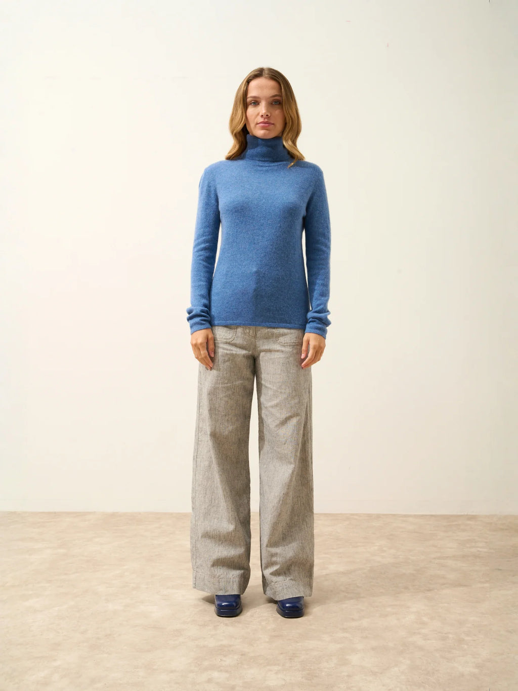 AVA Sweater Turtleneck Denim Blue