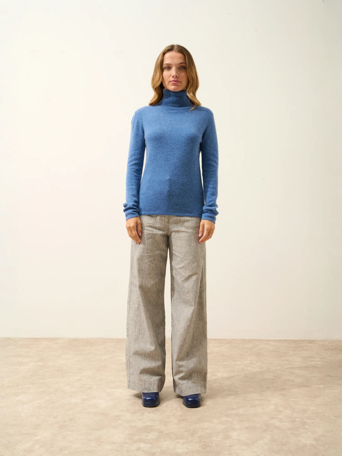 AVA Sweater Turtleneck Denim Blue