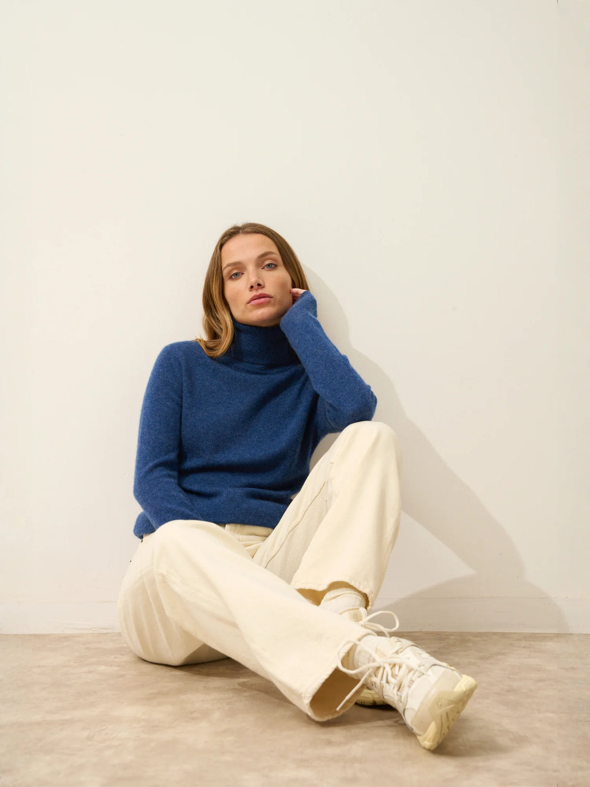 AVA Pullover Rollkragen Ozeanblau meliert