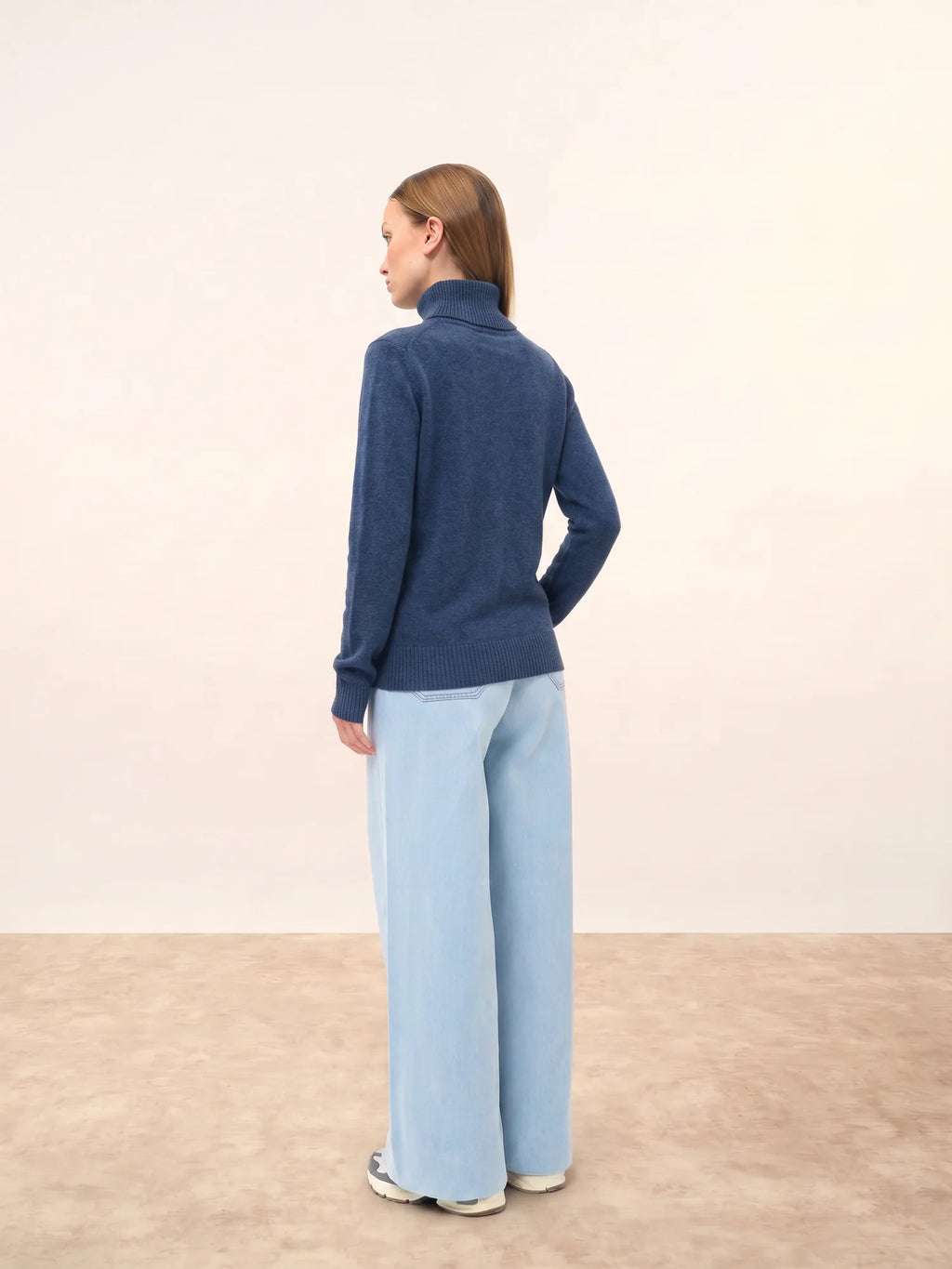 MATT Pull Col Roulé 4 Fils Bleu Denim