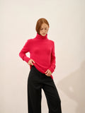 MATT Pull Col Roulé 4 Fils Fuchsia