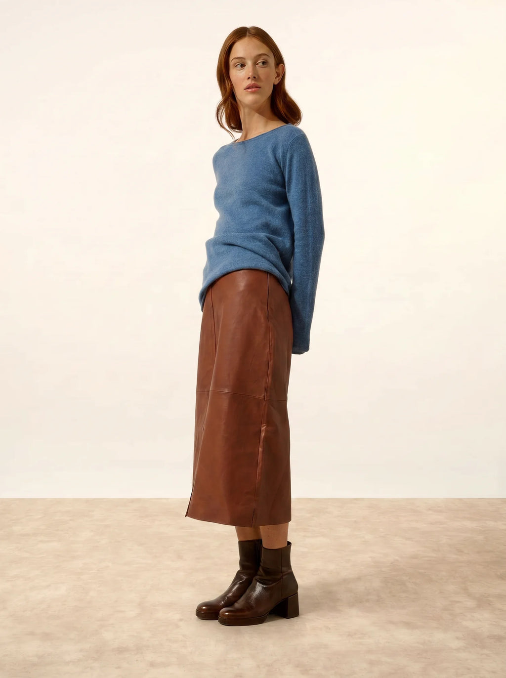 GRACE Pullover U-Boot-Ausschnitt Denimblau