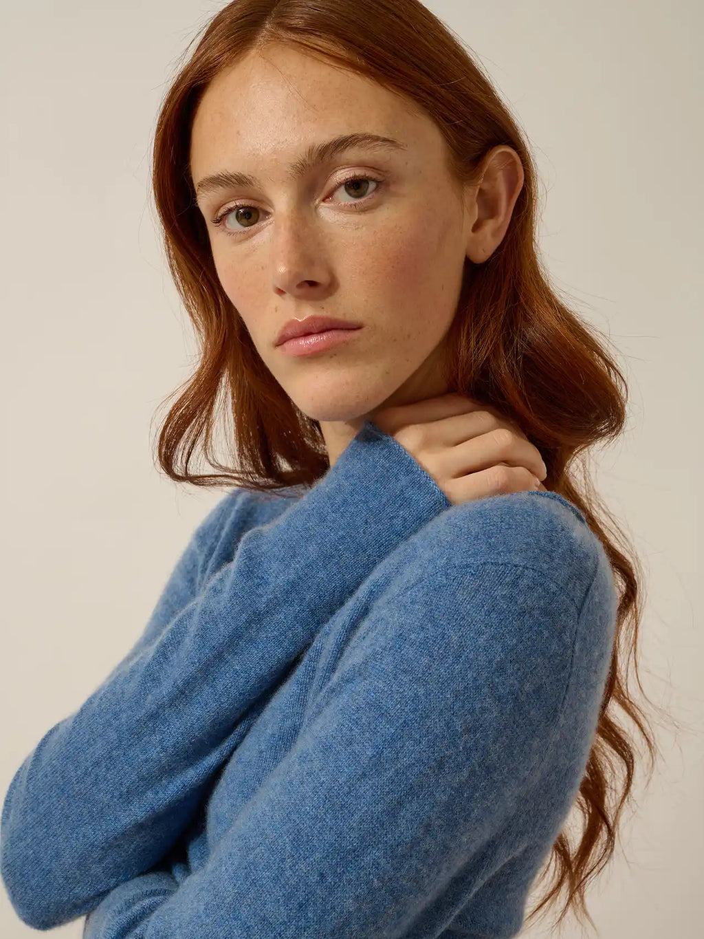 GRACE Pullover U-Boot-Ausschnitt Denimblau