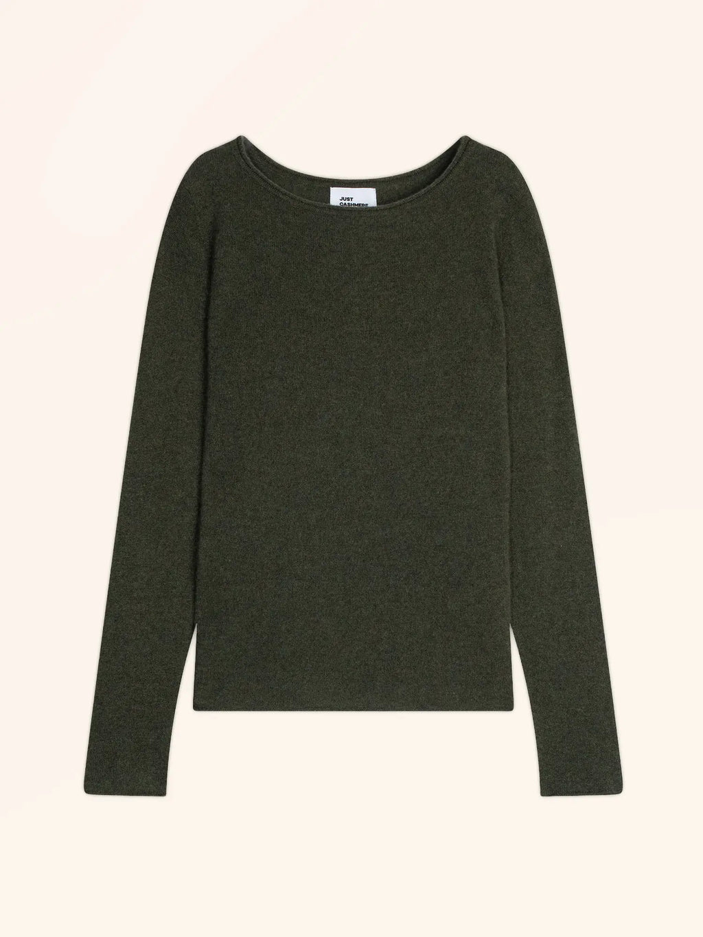 GRACE Pullover U-Boot-Ausschnitt Khaki meliert