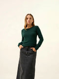 JOYCE Sweater Crew Neck 4 Ply Cypress