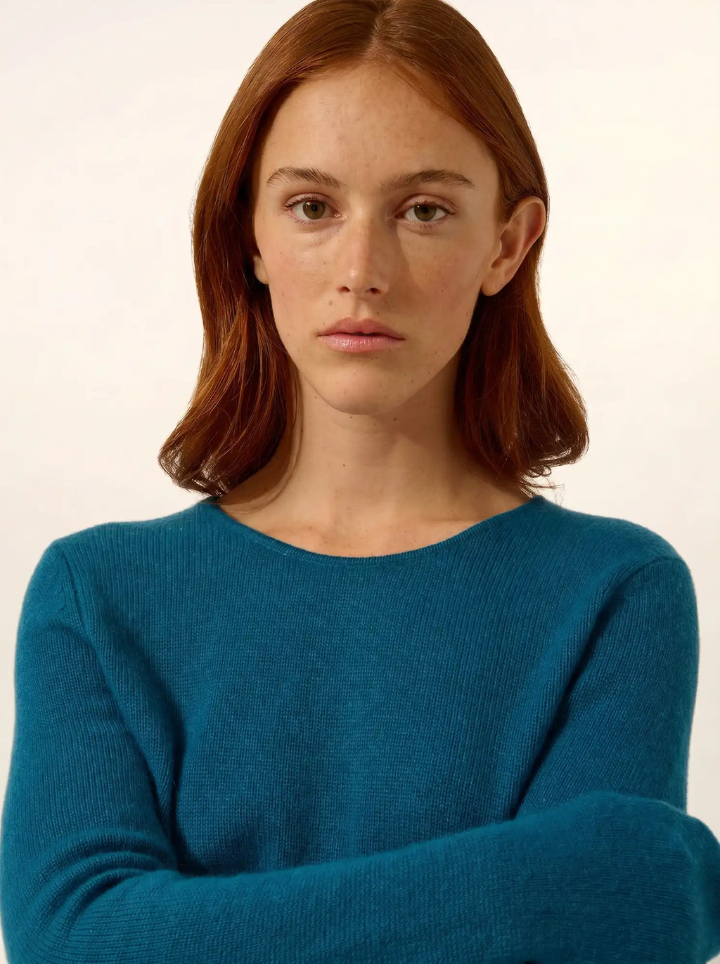 JOYCE Sweater Crew Neck 4 Ply Peacock