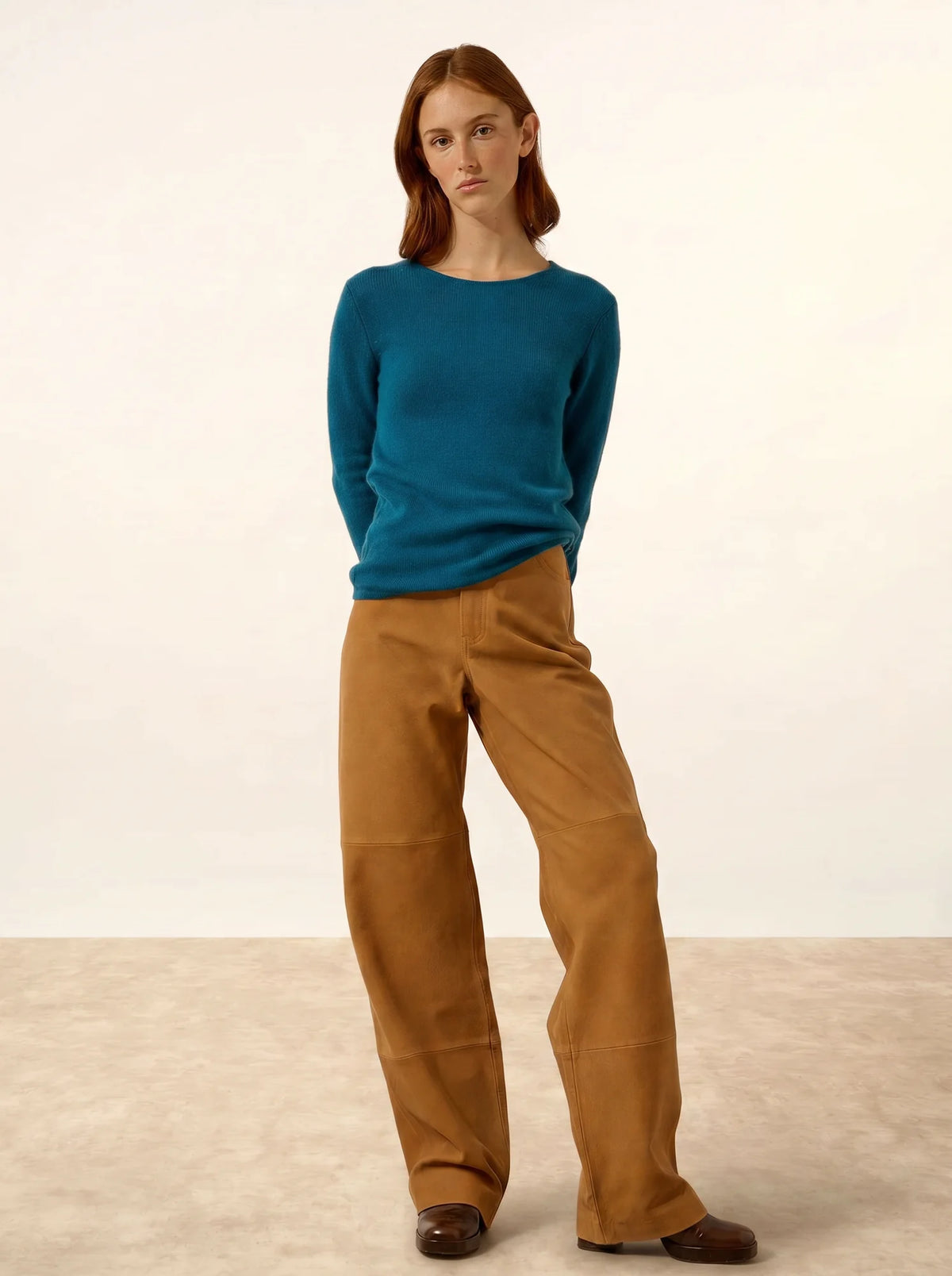 JOYCE Sweater Crew Neck 4 Ply Peacock