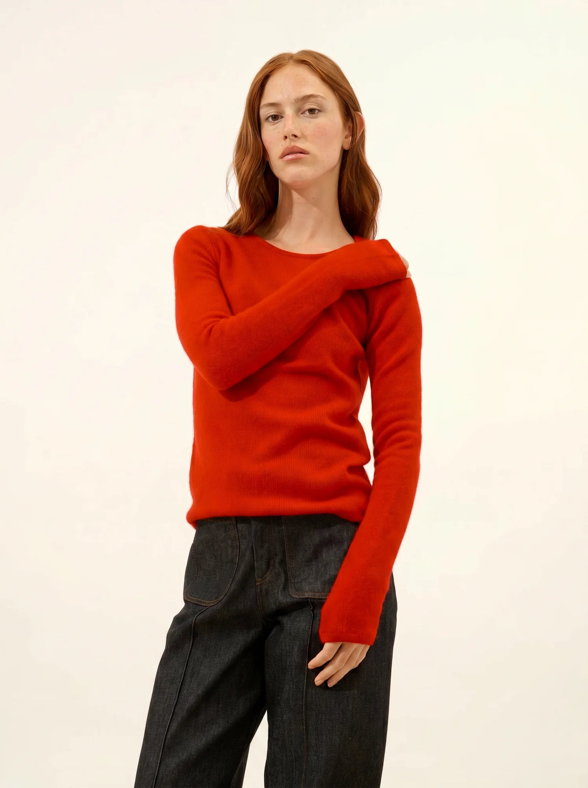 JOYCE Sweater Crew Neck 4 Ply Red