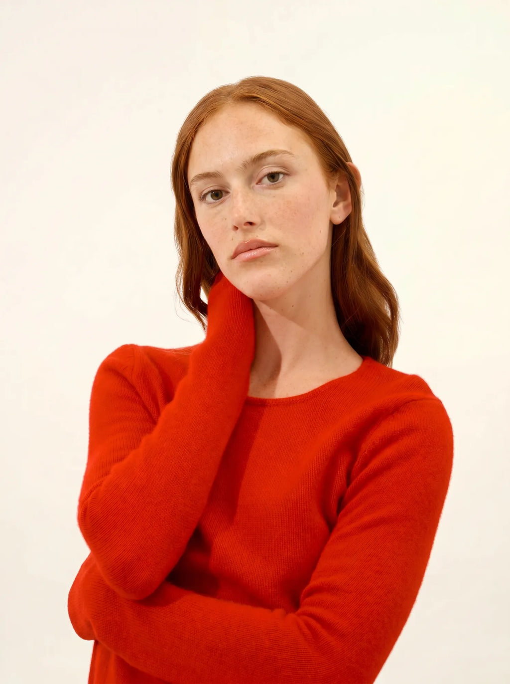 JOYCE Sweater Crew Neck 4 Ply Red