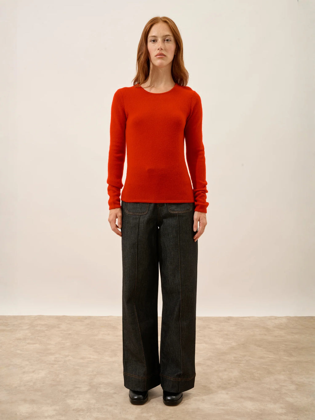 JOYCE Sweater Crew Neck 4 Ply Red