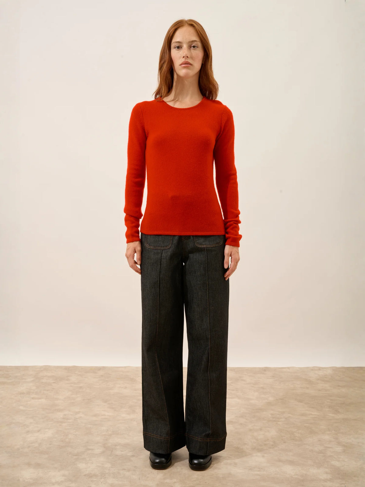 JOYCE Sweater Crew Neck 4 Ply Red