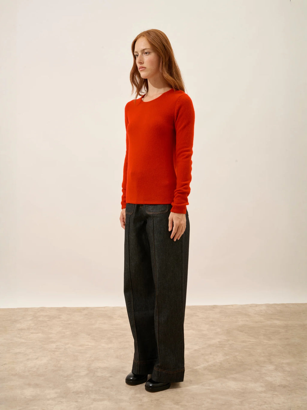 JOYCE Sweater Crew Neck 4 Ply Red