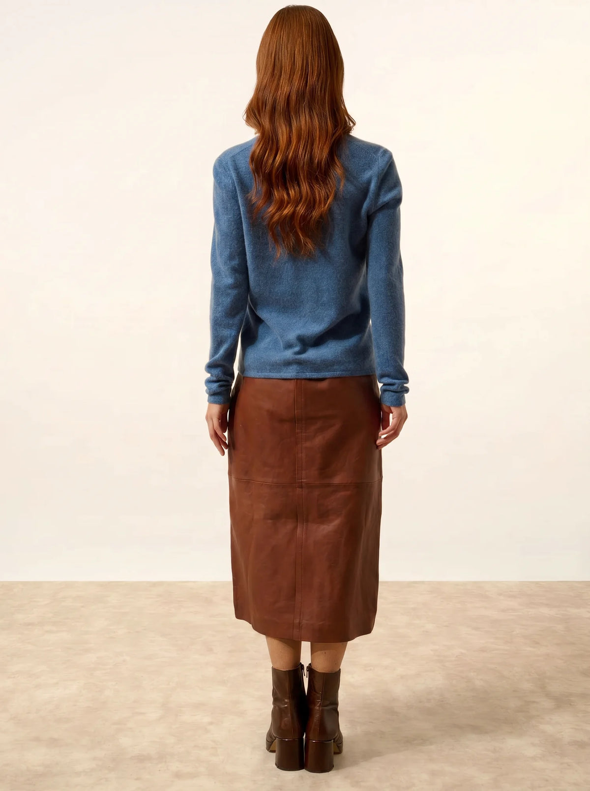 NORMA Cardigan Col V Bleu Denim