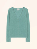 NORMA Cardigan Col V Vert Chiné