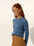 JANE Pull Col Rond Bleu Denim