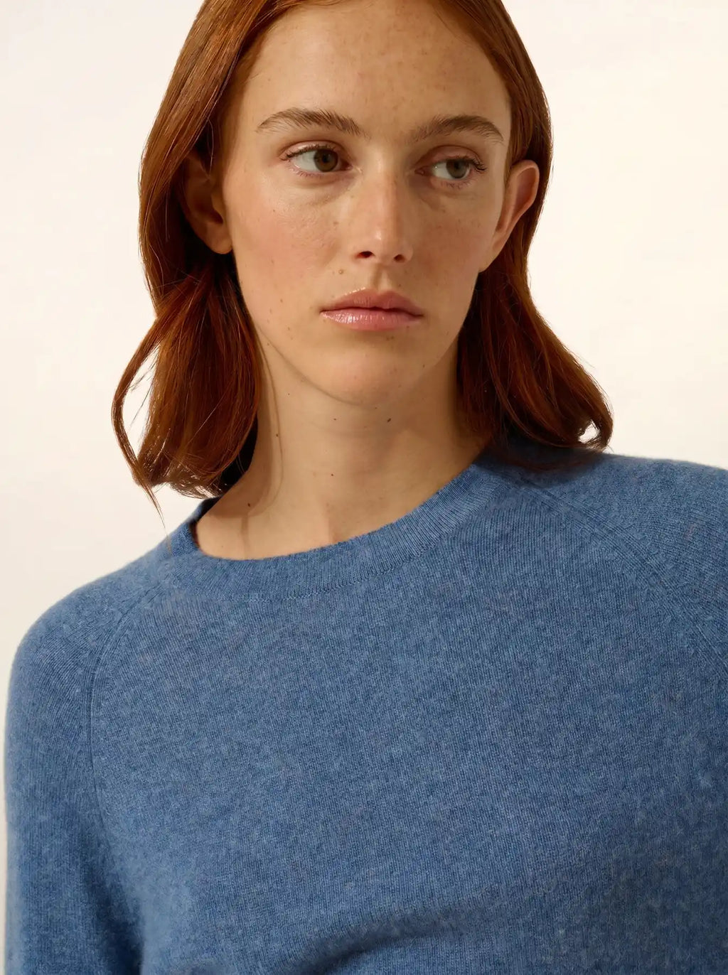 JANE Pull Col Rond Bleu Denim