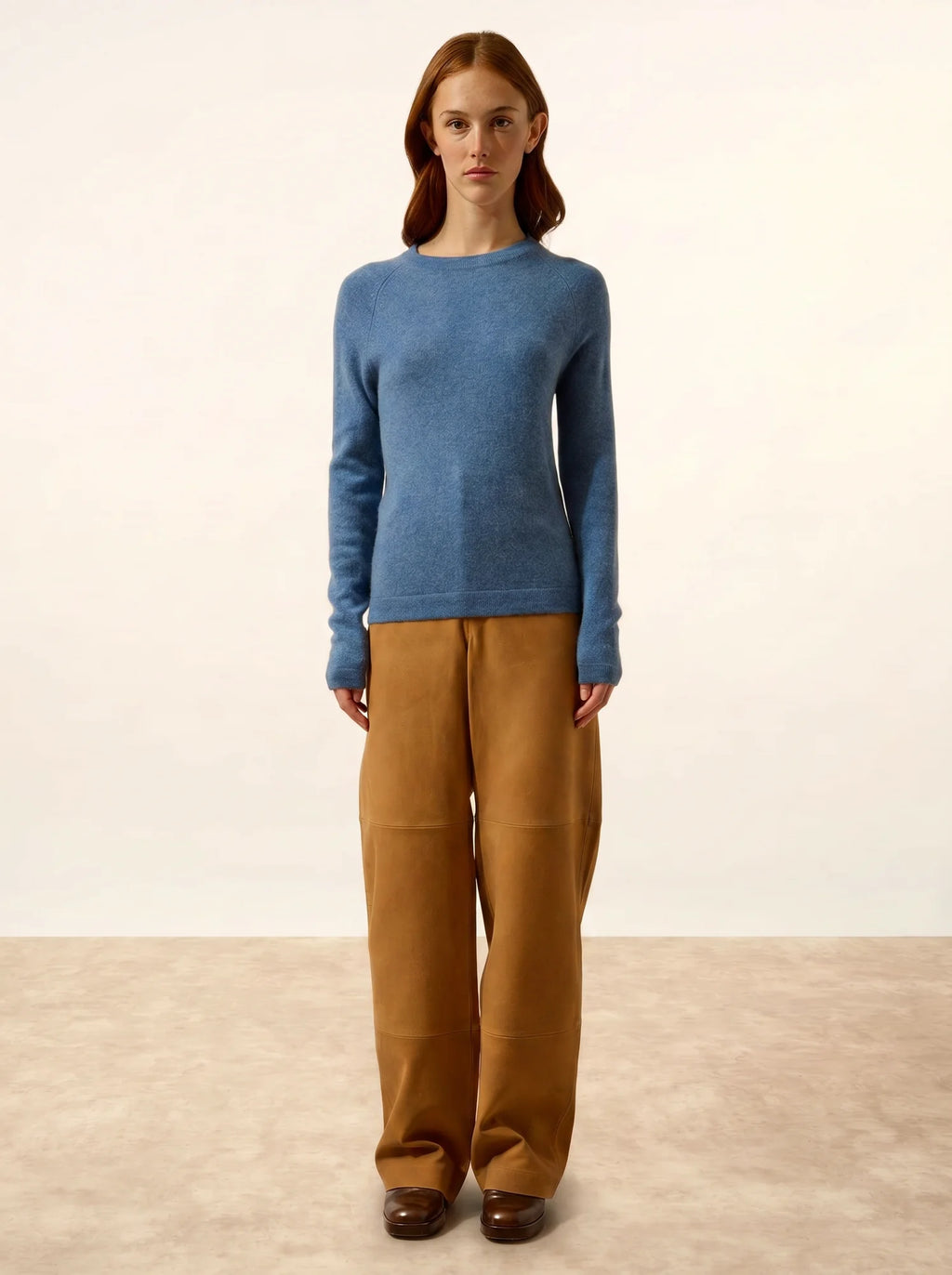 JANE Pull Col Rond Bleu Denim