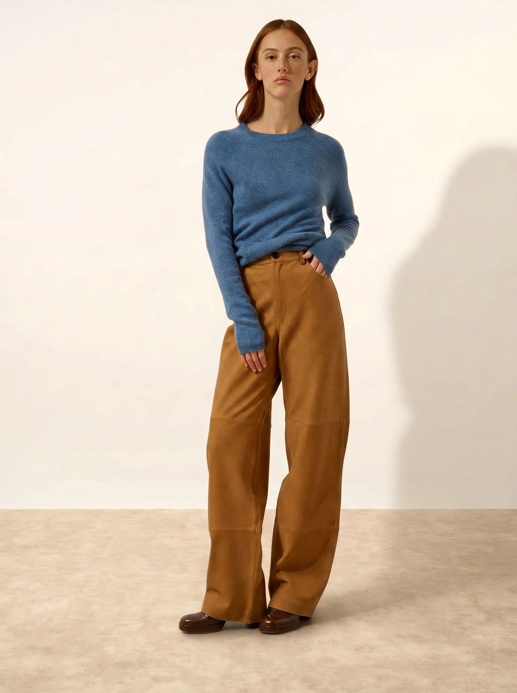 JANE Pull Col Rond Bleu Denim