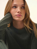 JANE Pullover Rundhalsausschnitt Khaki meliert
