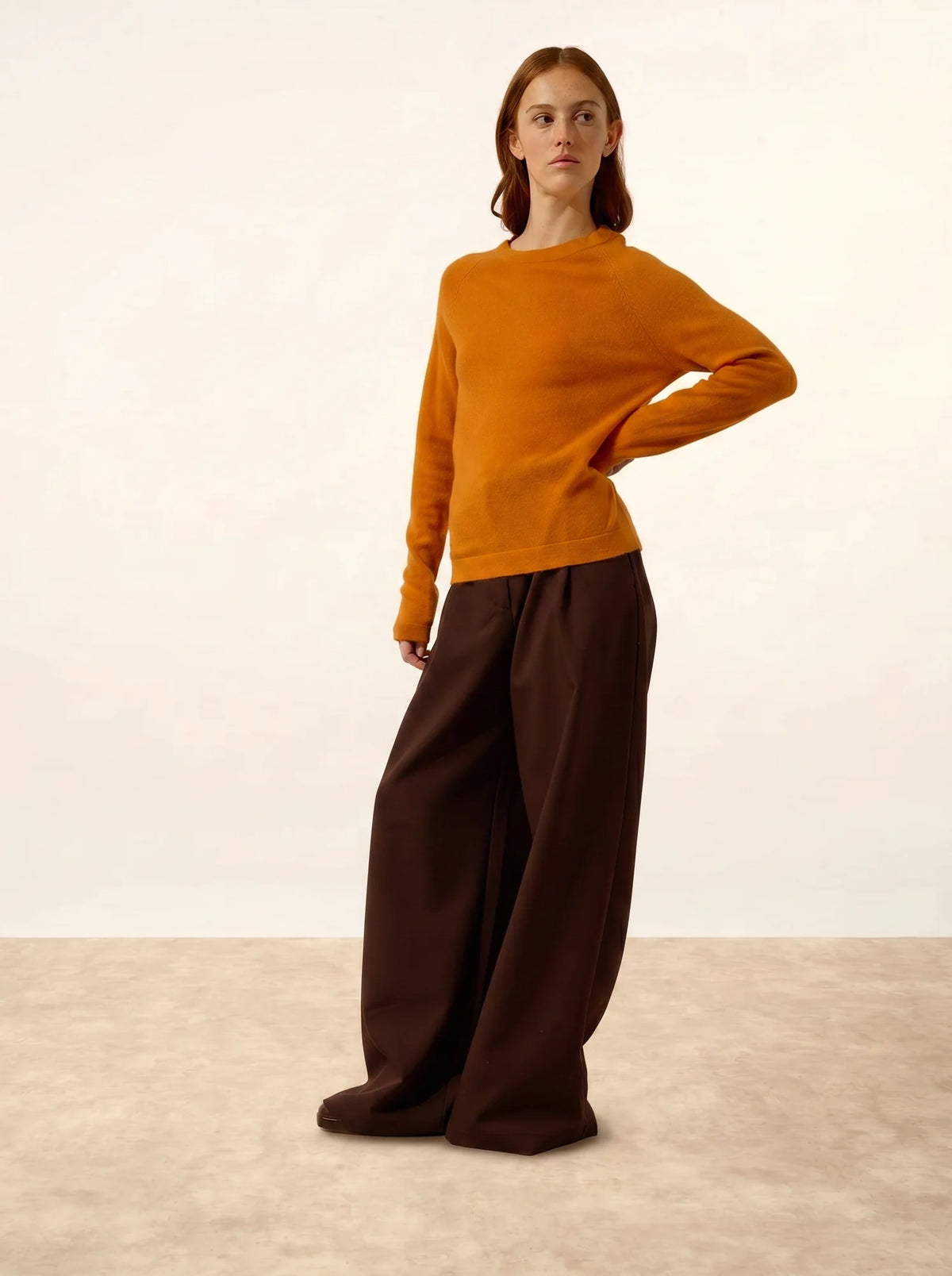 JANE Pull Col Rond Ocre