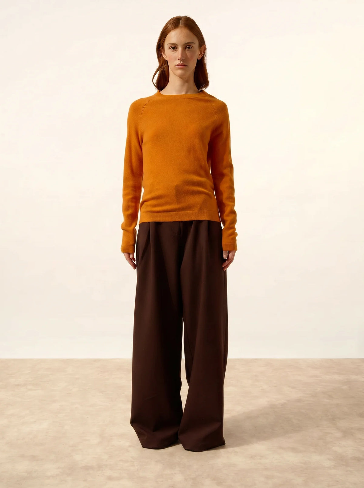 JANE Pull Col Rond Ocre