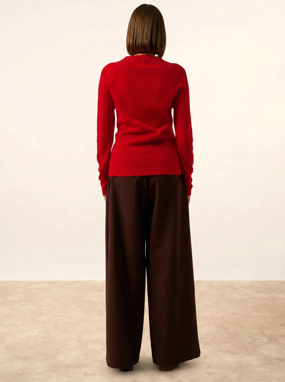 JANE Pull Col Rond Rouge