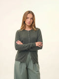 KATHARINE Cardigan Crew Neck Heather Khaki