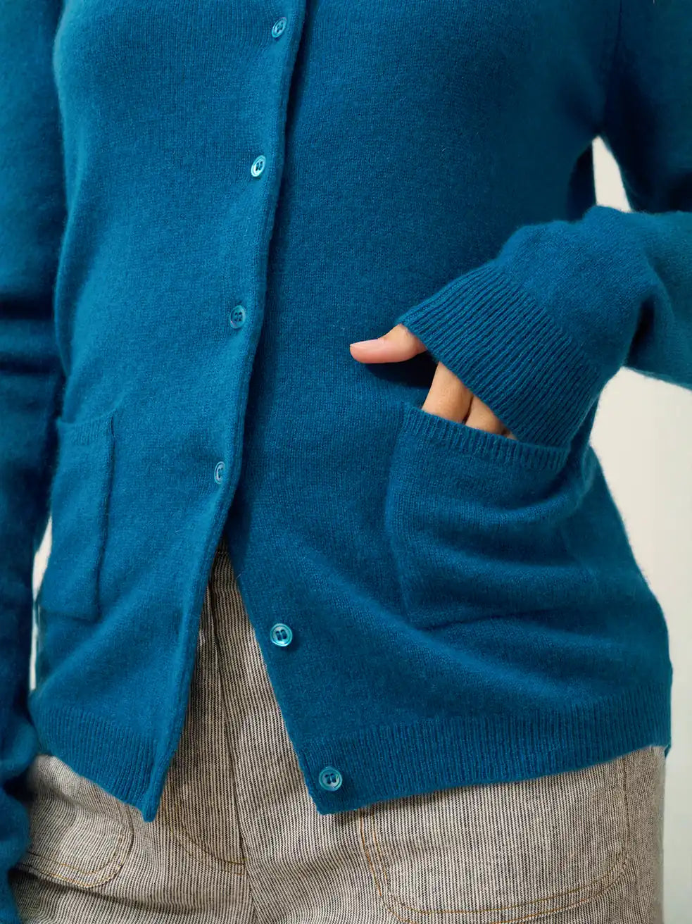 KATHARINE Cardigan Col Rond Paon