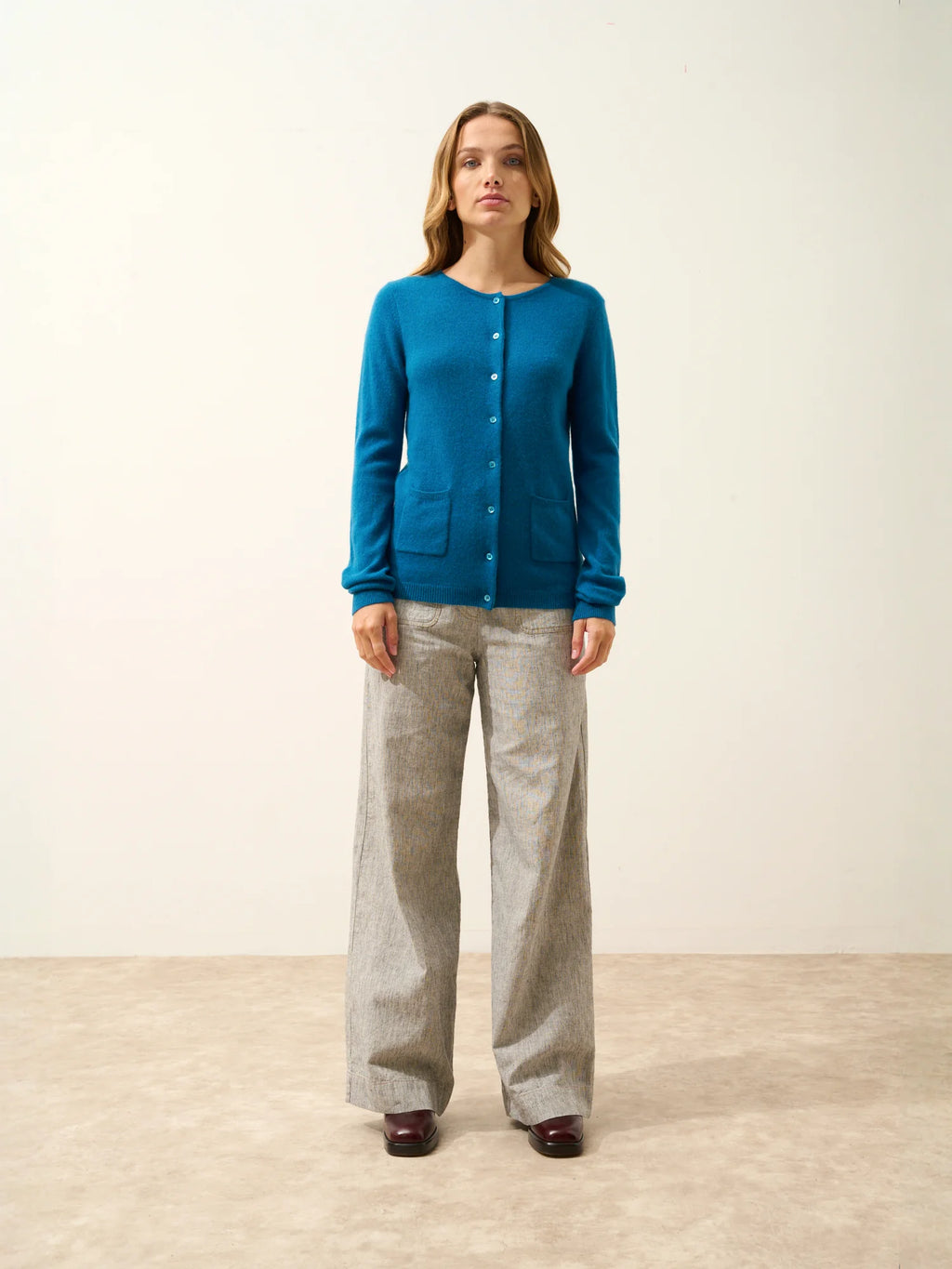 KATHARINE Cardigan Crew Neck Peacock